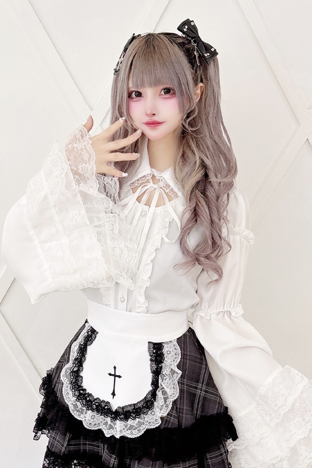 MA*RS】レースフリル姫袖ブラウス - ホワイト size-F | 地雷系・量産型