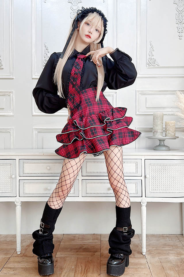 MA*RS】【通販限定販売】ZIPフリルスカパン - レッド size-F