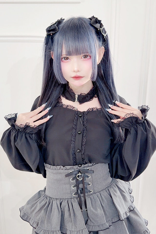 MA*RS】クロスチョーカー付きブラウス - ブラック size-F | 地雷系