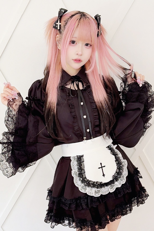 MA*RS】レースフリル姫袖ブラウス - ブラック size-F | 地雷系・量産型