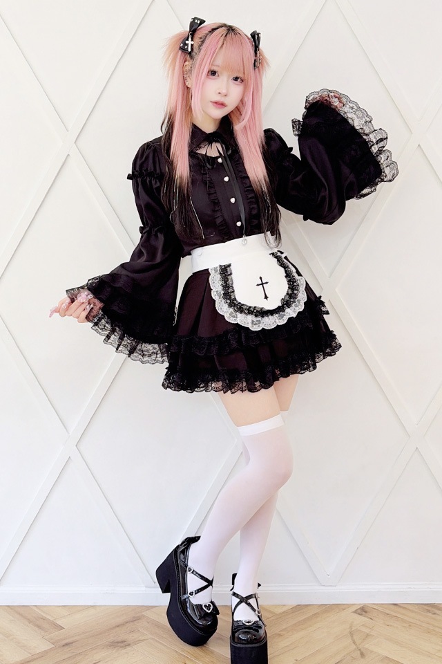 新品未使用✩︎ROUS❤︎袖フリル ブラウス❤︎ブラック MA*RS】レースフリル姫袖ブラウス - ブラック size-F | 地雷系・量産型
