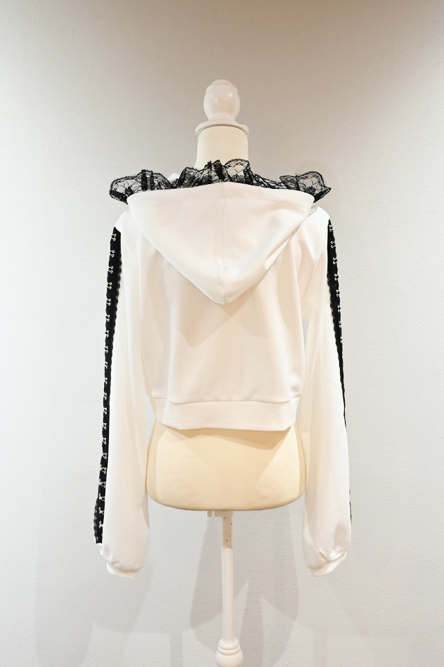 MA*RS】レースホック×クロスショートパーカー - ホワイト size-F