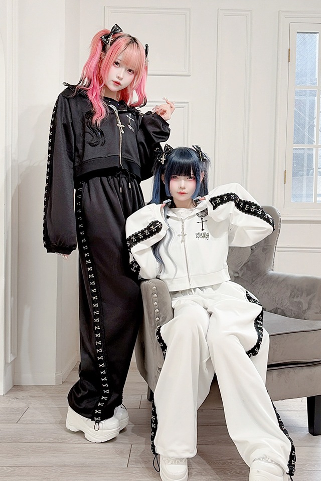 MA*RS】レースホック×クロスショートパーカー - ホワイト size-F