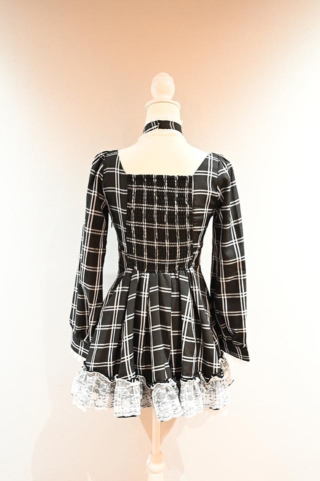Princess Melody】チョーカー付きチェックワンピース - ブラック size
