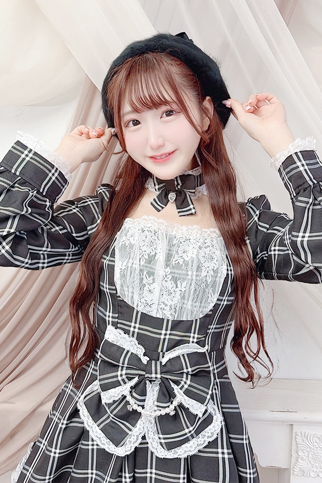 Princess Melody】チョーカー付きチェックワンピース - ブラック size