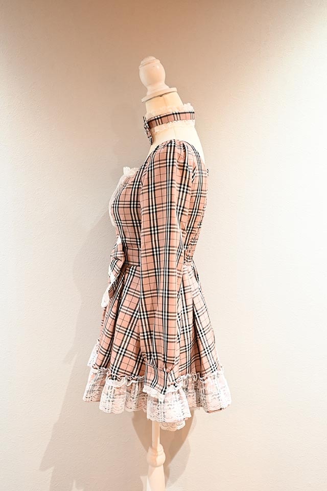 Princess Melody】チョーカー付きチェックワンピース - ピンク size-F