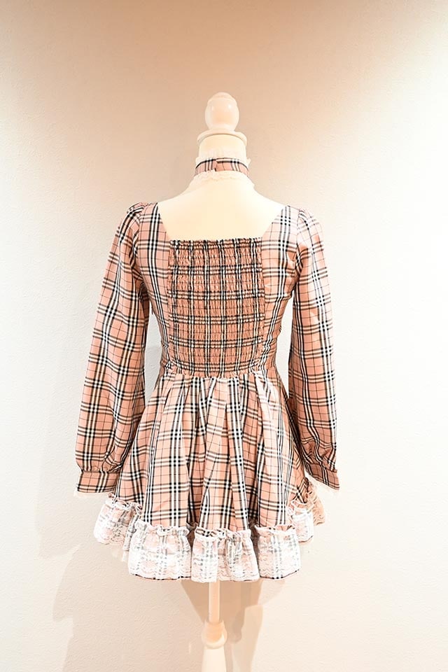 Princess Melody】チョーカー付きチェックワンピース - ピンク size-F