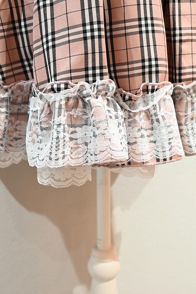 Princess Melody】チョーカー付きチェックワンピース - ピンク size-F