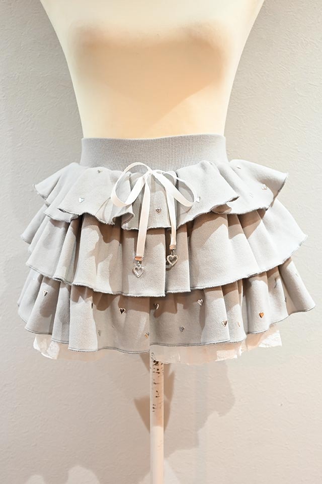 Princess Melody】【裏起毛】ハートスタッズショートフリルスカパン