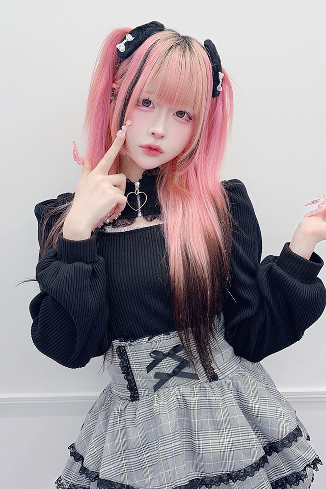 MA*RS】パールリボンフリルスカパン - BLK/ホワイト size-F | 地雷系