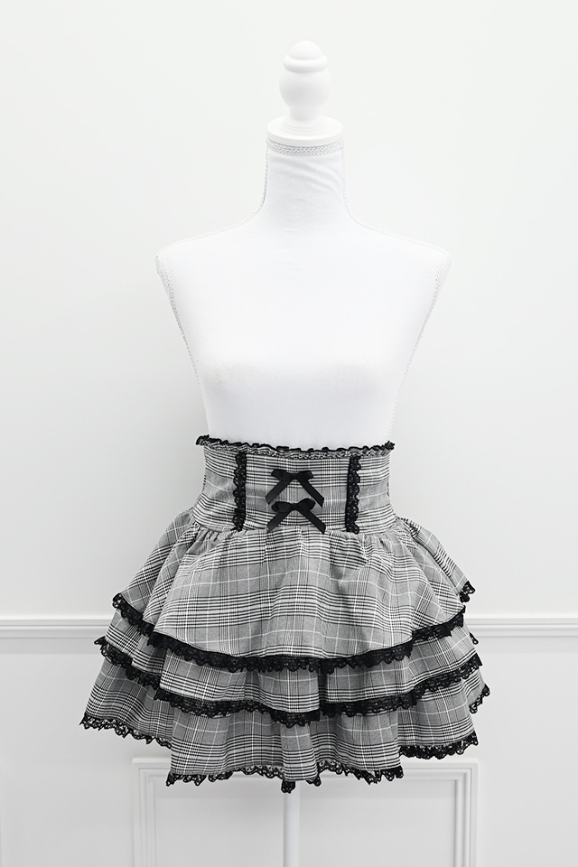 マーズ MA＊RS パールリボン柄 スカート MA*RS】パールリボンフリルスカパン - BLK/ホワイト size-F | 地雷系