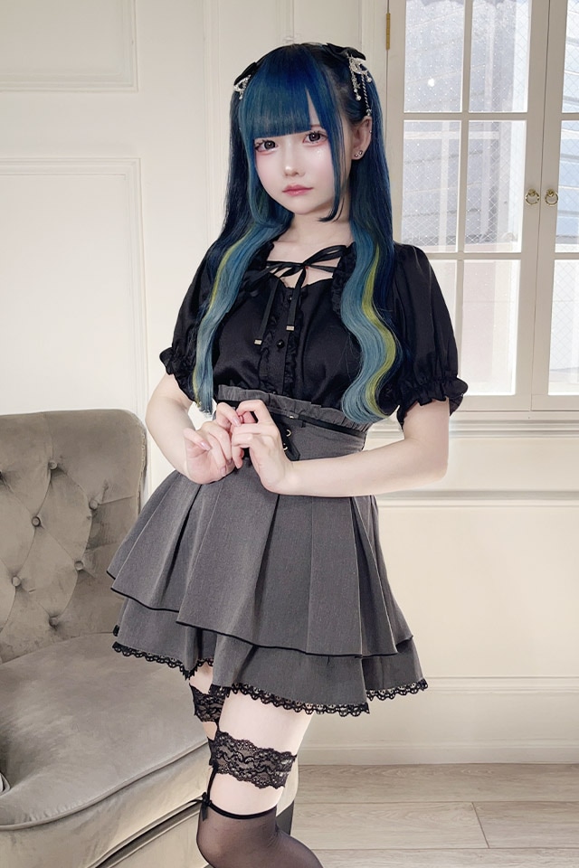 GIRLISH パプリカブラウス Part2 BLACK GIRLISH パプリカブラウス Part2 BLACK