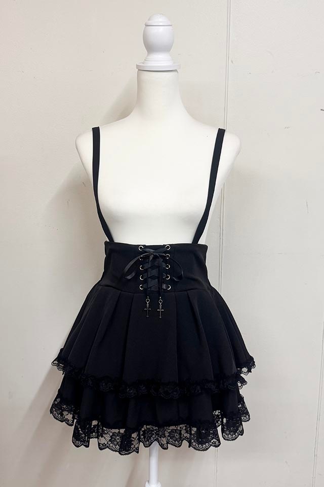 MA*RS】クロスチャーム付きスピンドルスカパン - ブラック size-F