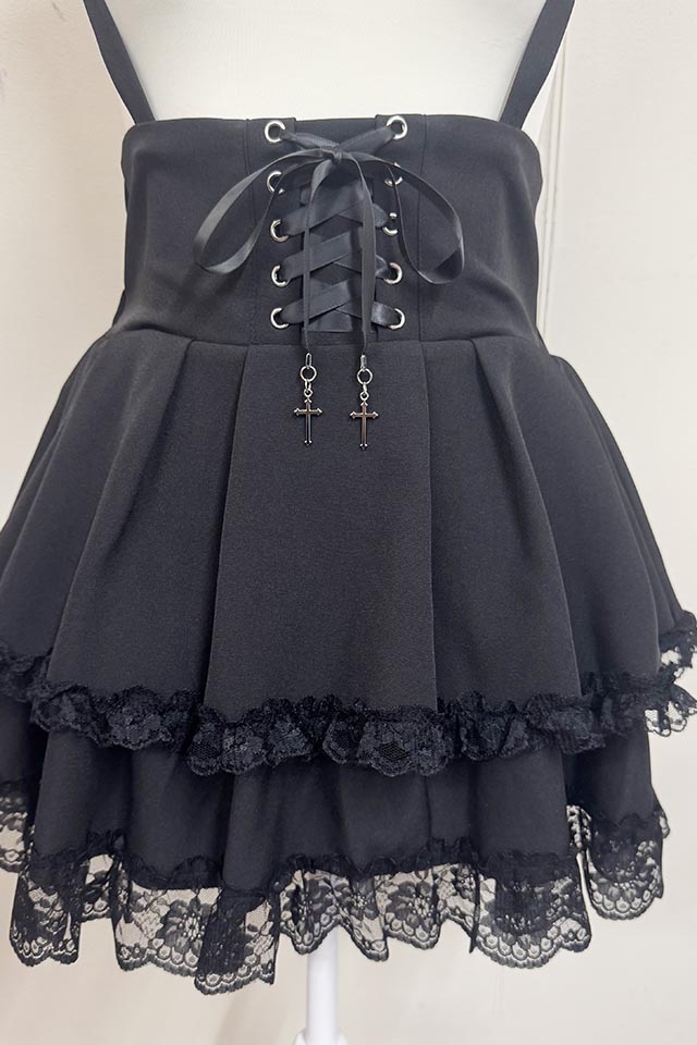 MA*RS】クロスチャーム付きスピンドルスカパン - ブラック size-F