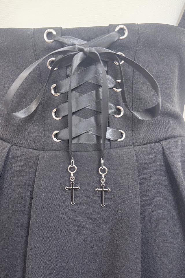 MA*RS】クロスチャーム付きスピンドルスカパン - ブラック size-F