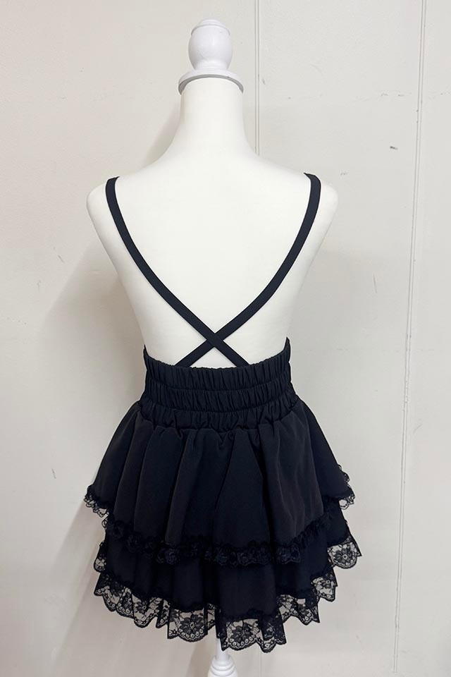 MA*RS】クロスチャーム付きスピンドルスカパン - ブラック size-F