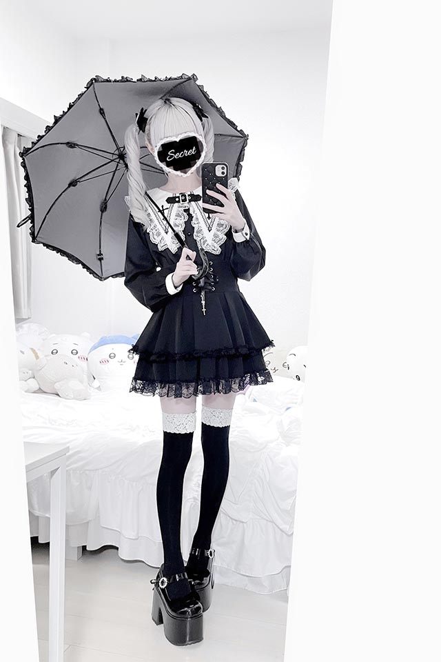 MA*RS】クロスチャーム付きスピンドルスカパン - ブラック size-F