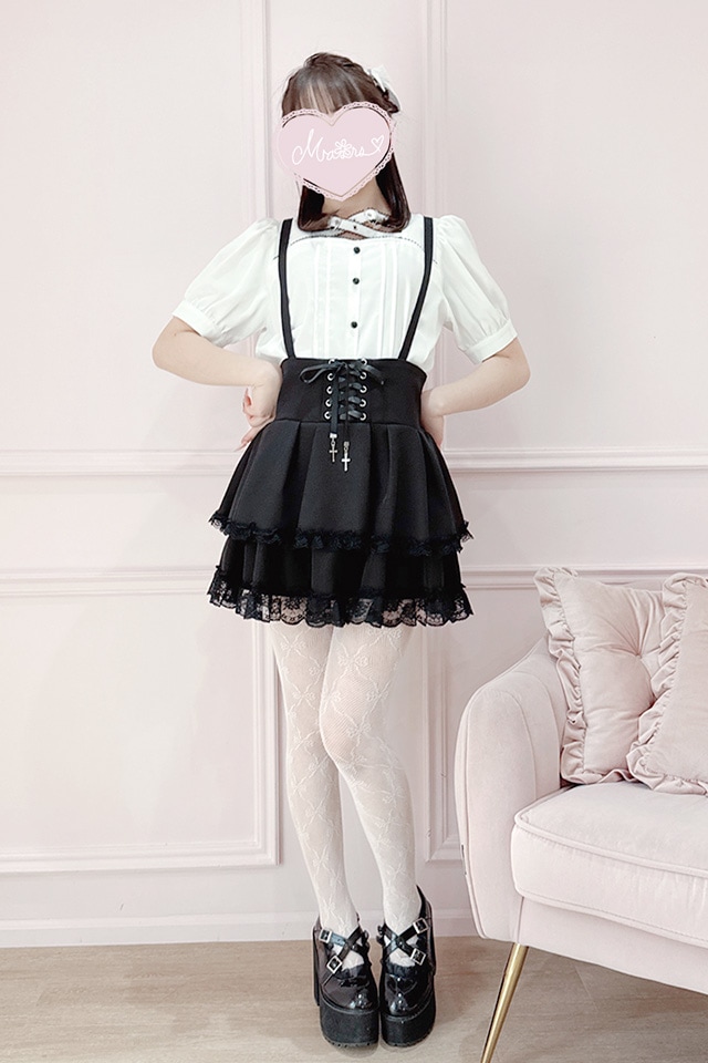 MA*RS】ハートバックルクロスブラウス - WHT/ブラック size-F