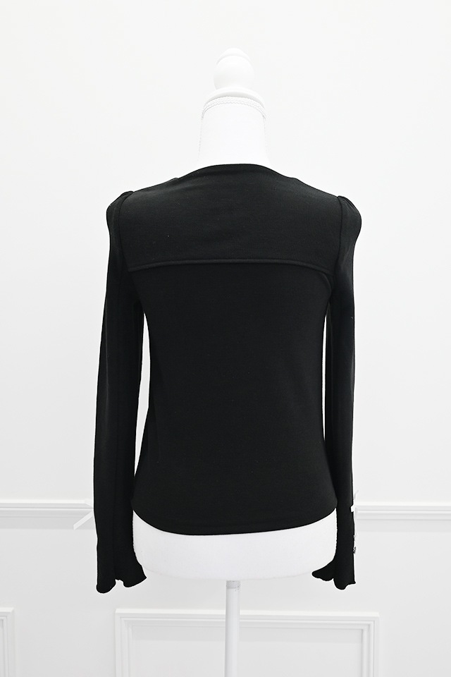 MA*RS】胸開きリボン切り替えテレコトップス - BLK/BLK size-F | 地雷