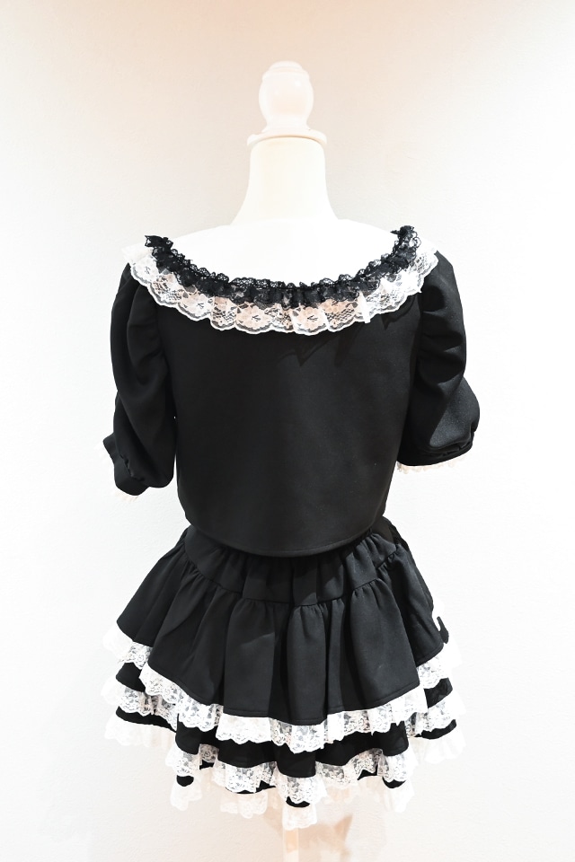 MA*RS】トリプルリボンレースフリルセットアップ - ブラック size-F
