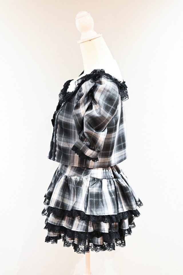 MA*RS】トリプルリボンレースフリルセットアップ - BLK/ホワイト size