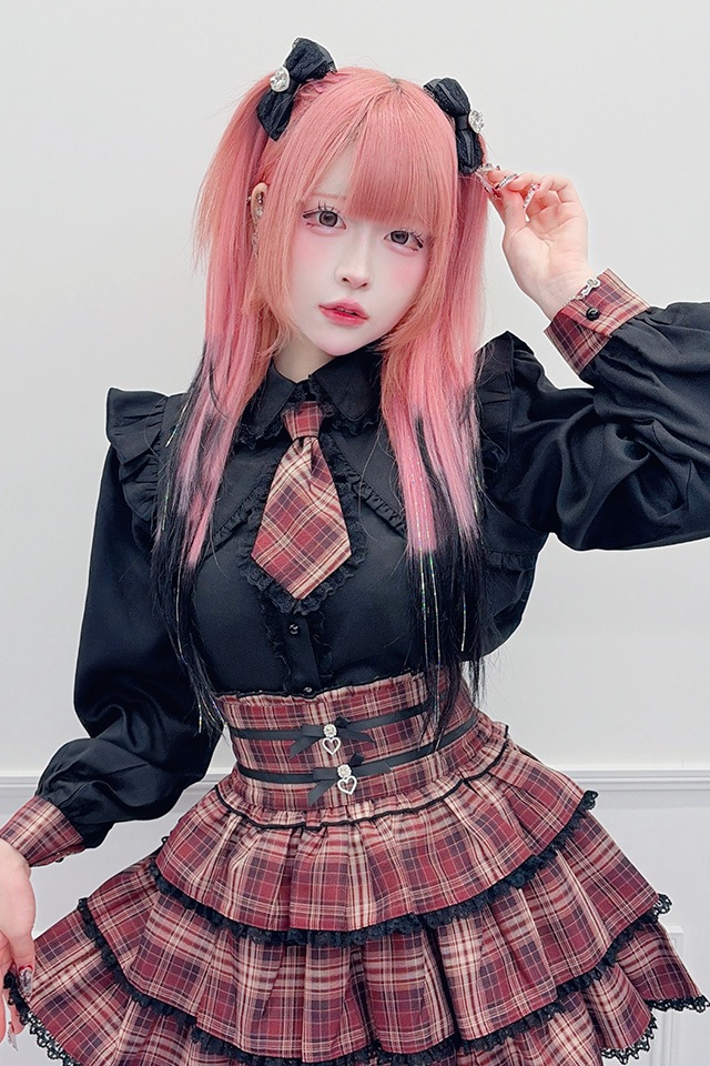 MA*RS】リボン付きチェック柄スカパン - レッド size-F | 地雷系・量産