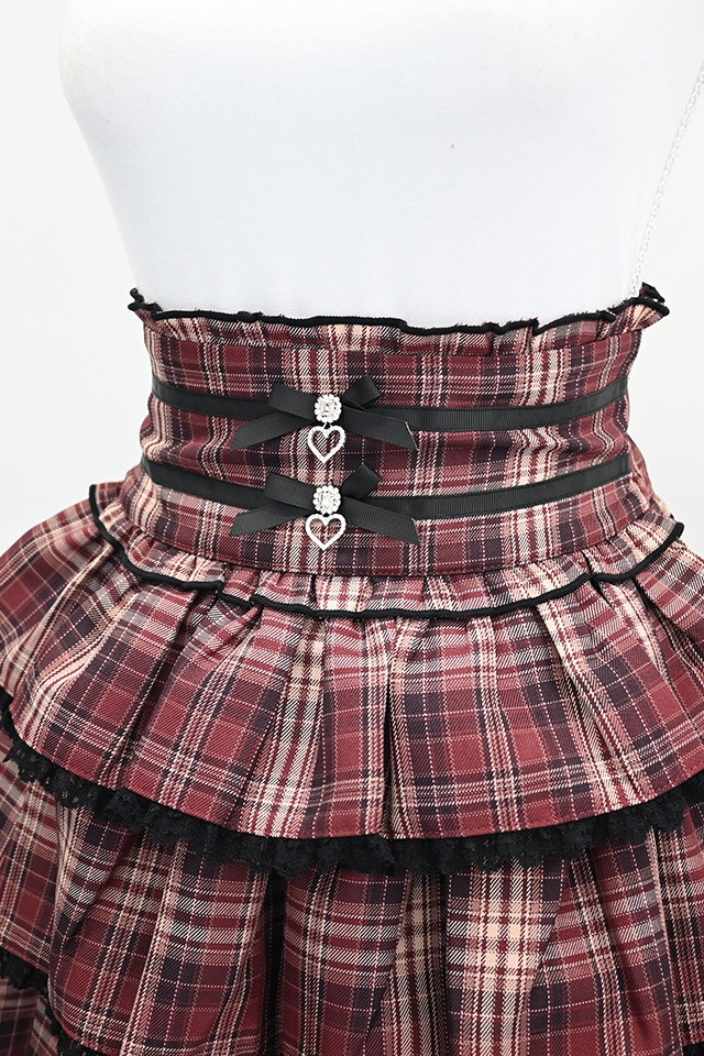 MA*RS】リボン付きチェック柄スカパン - レッド size-F | 地雷系・量産