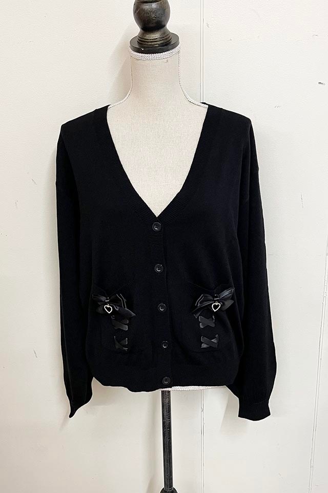 MA*RS】ハートリングりぼん付きカーデ - ブラック size-F | 地雷系  