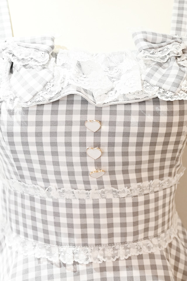 Princess Melody】ダブルりぼんギンガムキャミワンピース - グレー