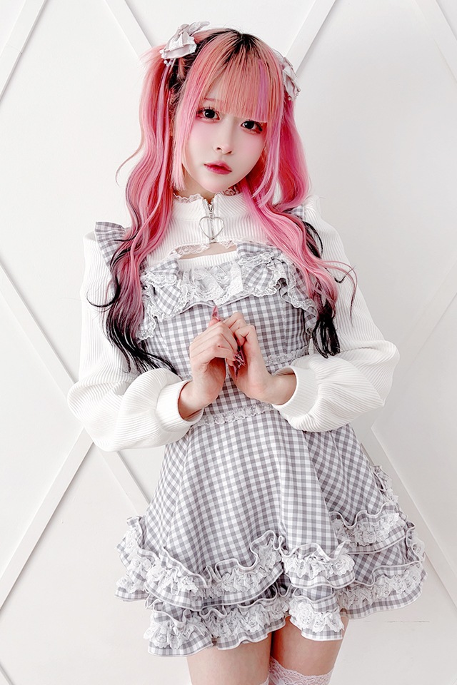 Princess Melody】ダブルりぼんギンガムキャミワンピース - グレー