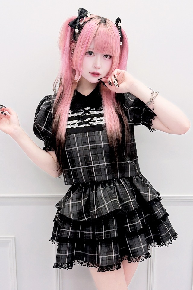 ��Princess Melody�ۡ�2��SET�ۥ��֥��ܤ�졼���ơ��ץ��åȥ��å� - BLK/BLK size-F