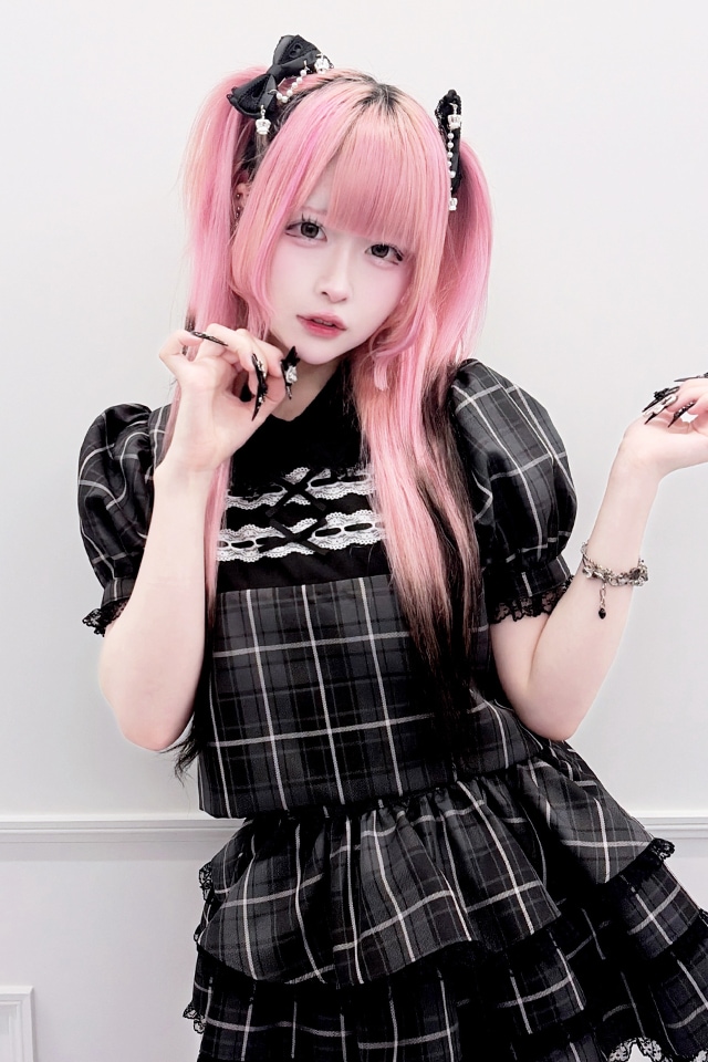 ��Princess Melody�ۡ�2��SET�ۥ��֥��ܤ�졼���ơ��ץ��åȥ��å� - BLK/BLK size-F