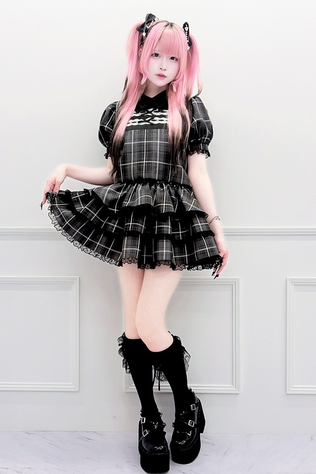 ��Princess Melody�ۡ�2��SET�ۥ��֥��ܤ�졼���ơ��ץ��åȥ��å� - BLK/BLK size-F