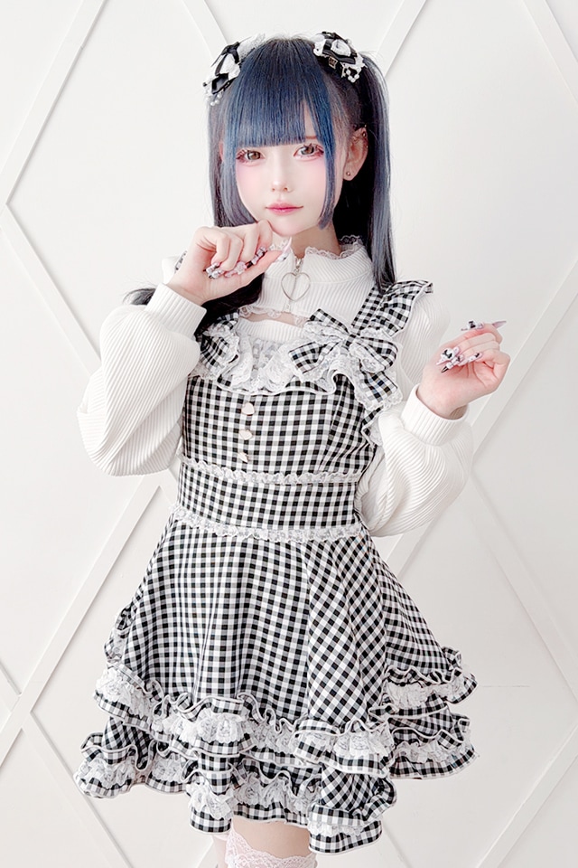 Princess Melody】ダブルりぼんギンガムキャミワンピース - ブラック