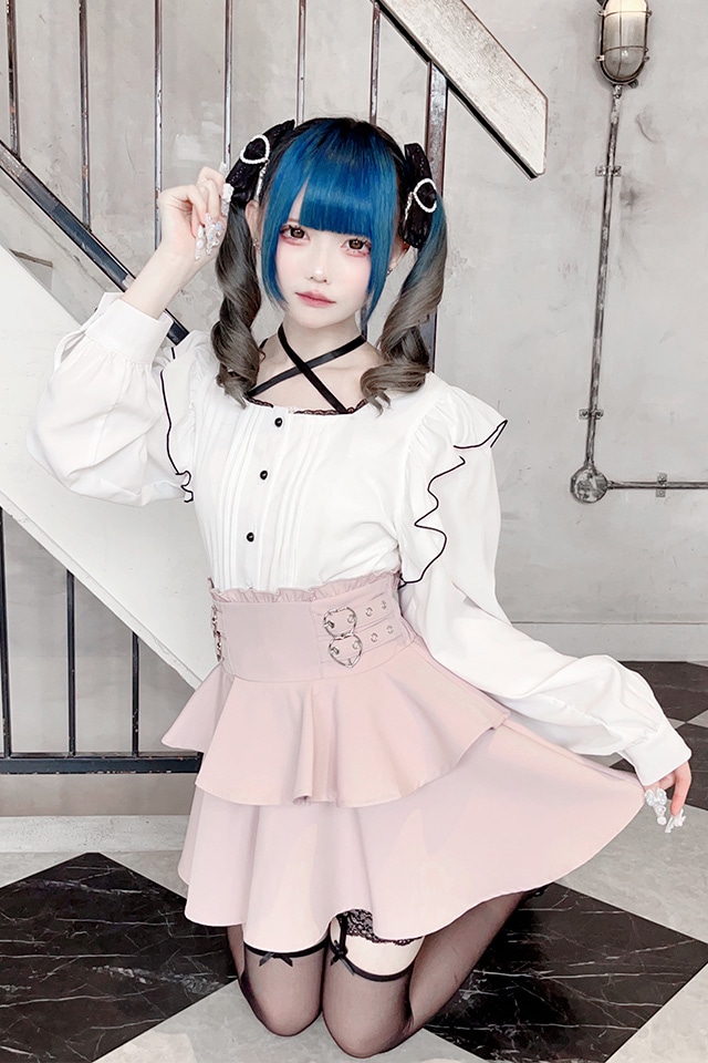 MA*RS】ハートバックル二段フリルスカパン - ピンク size-F | 地雷系