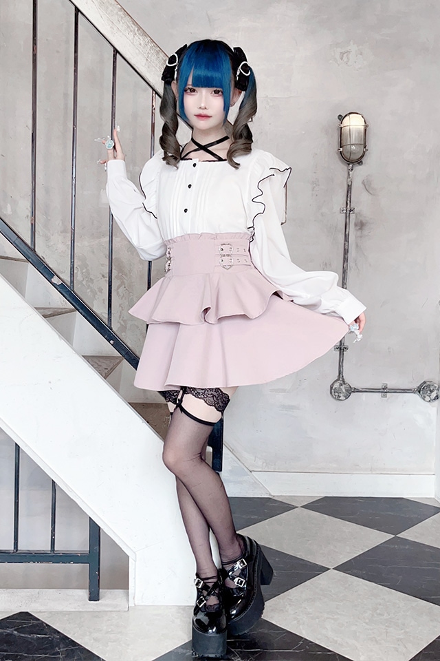 MA*RS】ハートバックル二段フリルスカパン - ピンク size-F | 地雷系