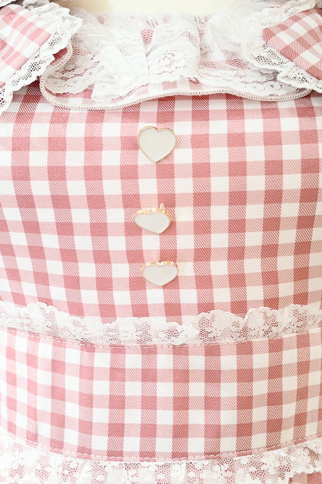 Princess Melody】ダブルりぼんギンガムキャミワンピース - ピンク