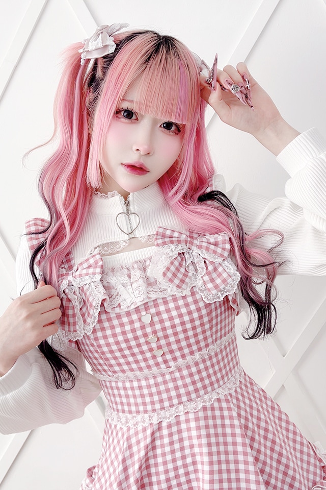 Princess Melody】ダブルりぼんギンガムキャミワンピース - ピンク