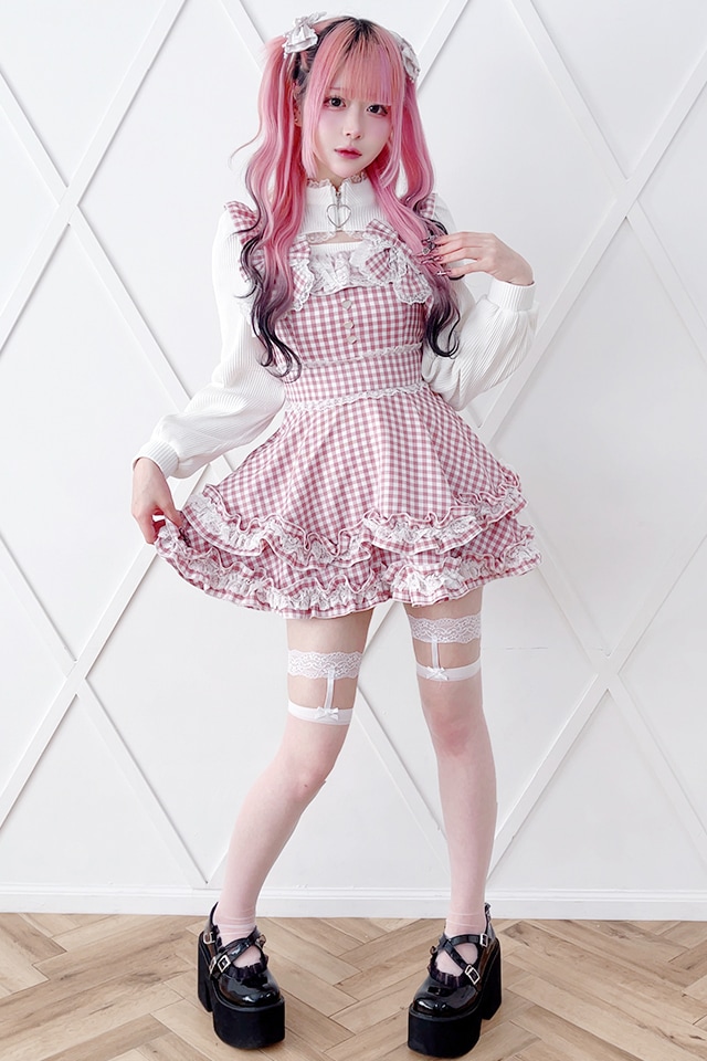 Princess Melody】ダブルりぼんギンガムキャミワンピース - ピンク