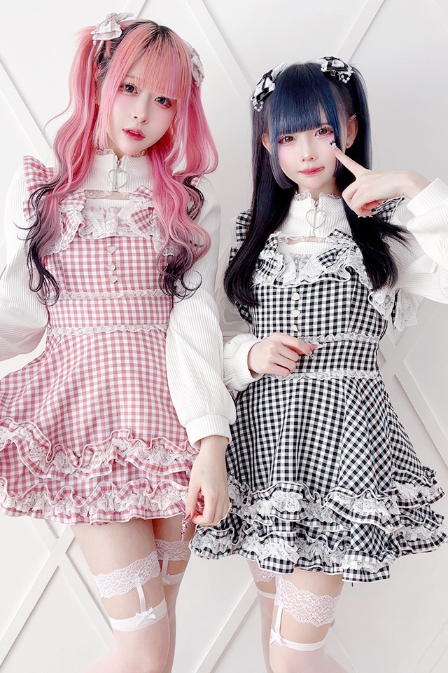 Princess Melody】ダブルりぼんギンガムキャミワンピース - ピンク
