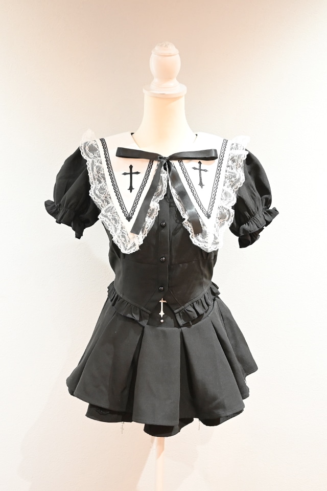 MA*RS】【2点SET】クロス刺繍短丈セットアップ - BLK/BLK size-F