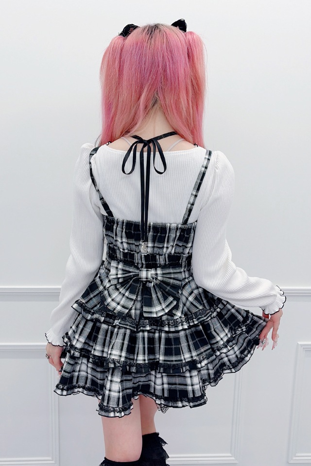 MA*RS】【3点SET】ハートレースアップフリルキャミワンピース - BLK