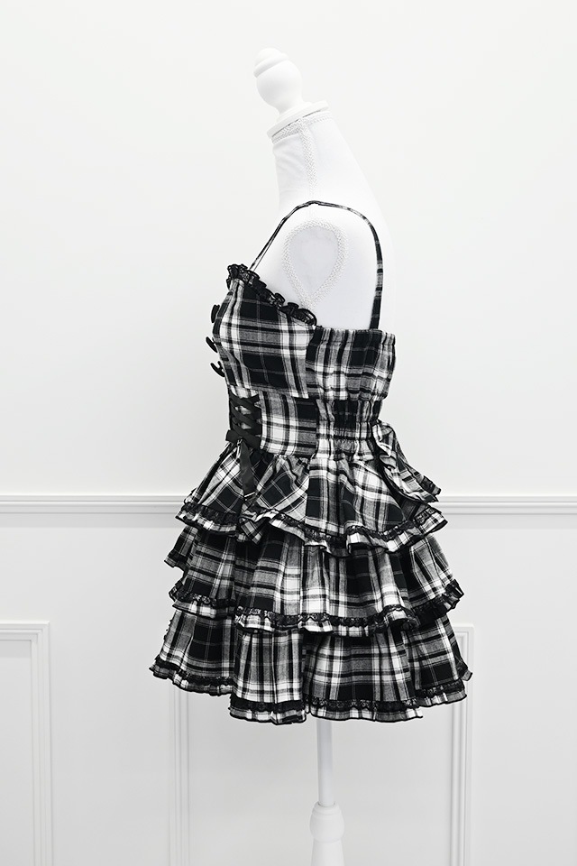 MA*RS】【3点SET】ハートレースアップフリルキャミワンピース - BLK