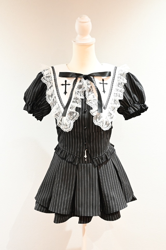 MA*RS】【2点SET】クロス刺繍短丈セットアップ - WHT/ブラック size-F