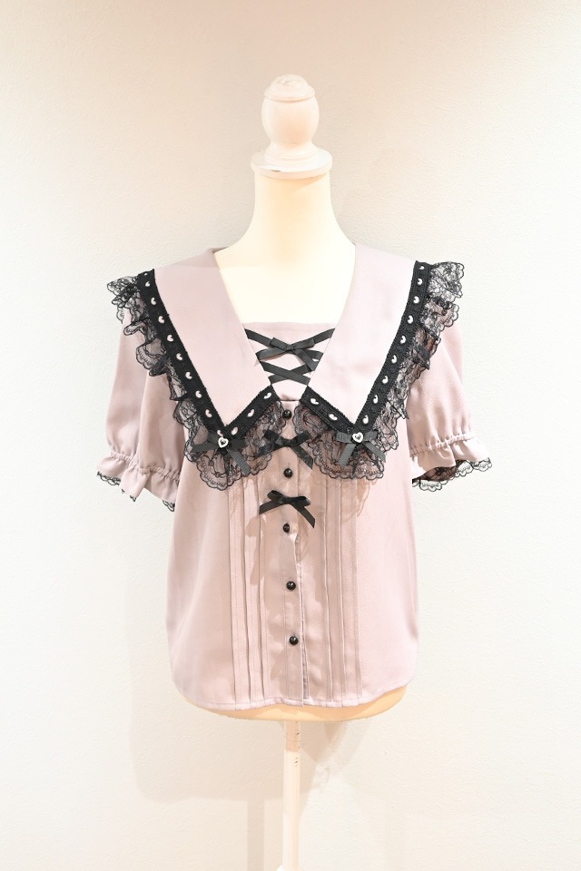 [新品]完売商品 Rosy Monster セーラー襟 ブラウス F MA*RS】ハートレースセーラー襟ブラウス - ピンク size-F | 地雷系