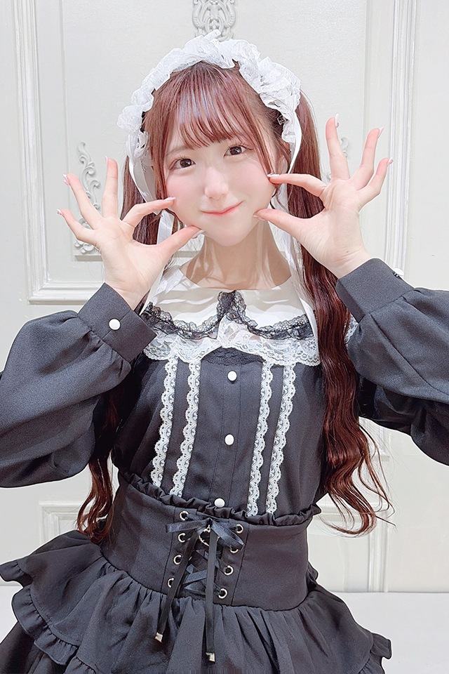 MA*RS】胸開き配色ダブルレースブラウス - ブラック size-F | 地雷系