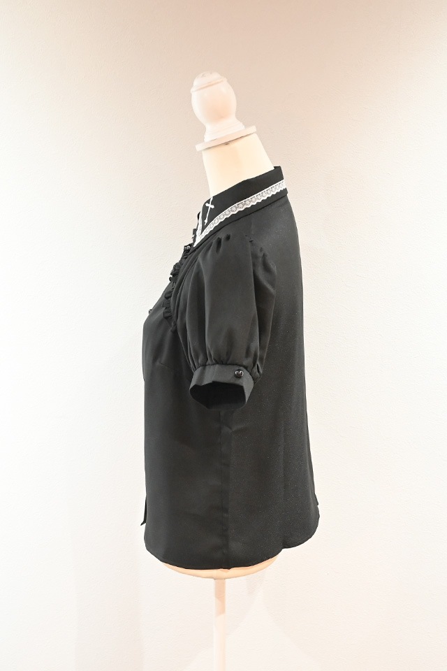 MA*RS】胸開きクロス刺繍ブラウス - BLK/BLK size-F | 地雷系・量産型