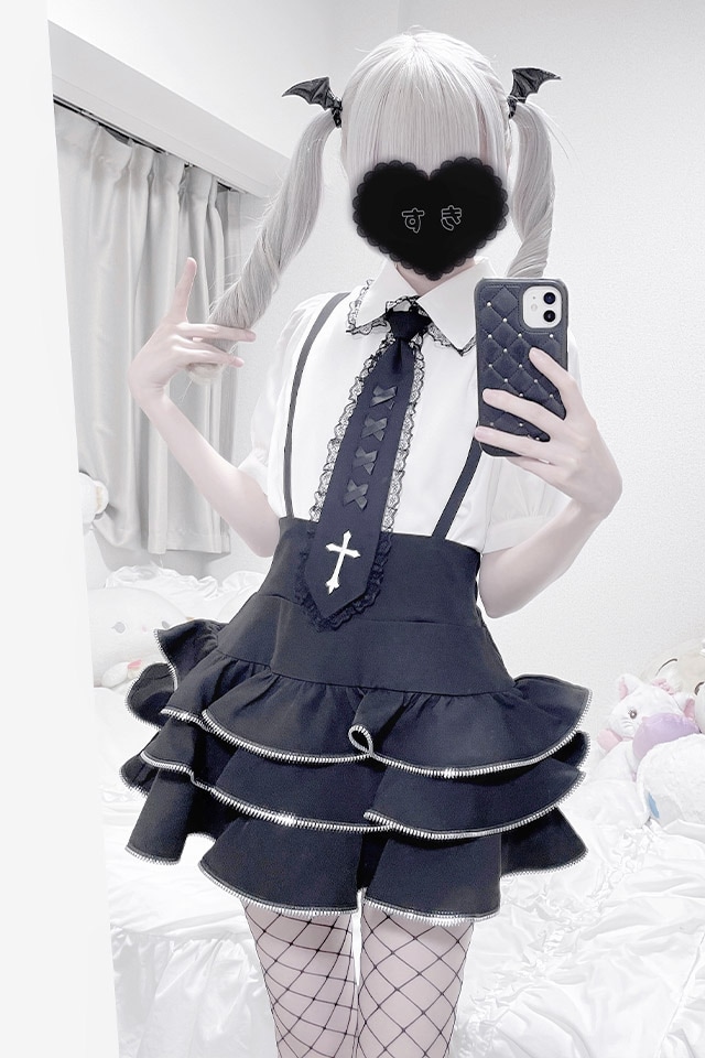 憧れの MA*RS】ZIPフリルスカパン - ブラック size-F | 地雷系・量産型 アイドル