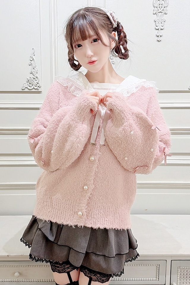 MA*RS】ちびリボンニットカーディガン - ピンク size-F | 地雷系・量産