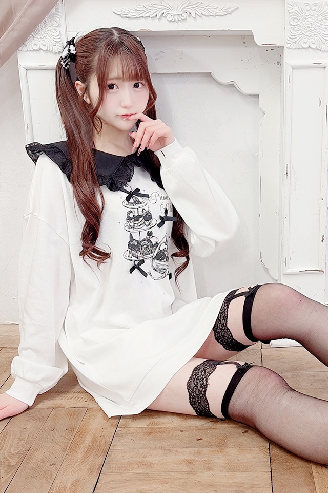 Princess Melody】襟付きカップケーキ×りぼんミニ裏毛ワンピース